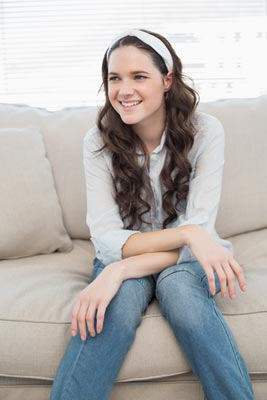 Teen girl on couch